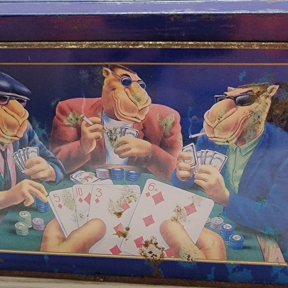 Joe Camel Cigarettes Poker Chips Cards Advertising Tin Storage Container - Picture 6 of 16